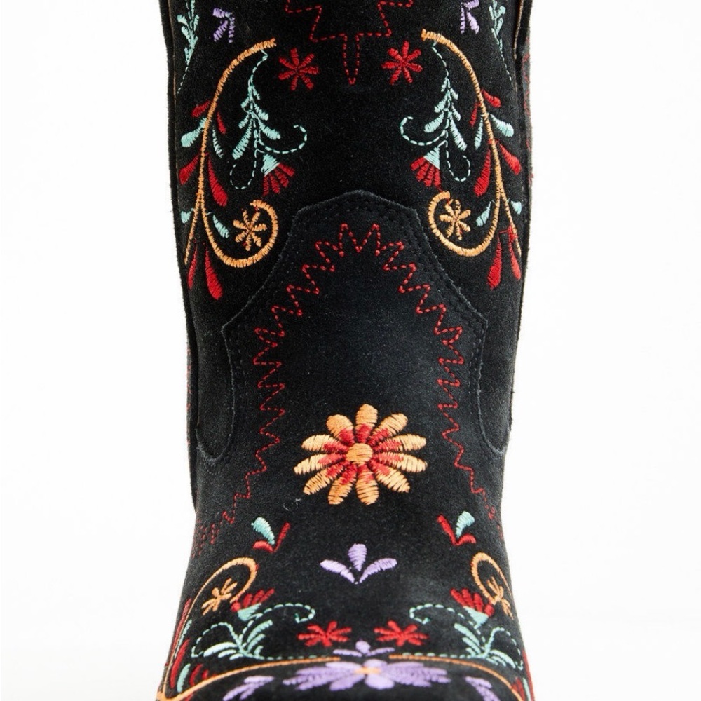 Dingo Sugar Bug Black Embroidered Ankle Boots - Picture 4 of 5
